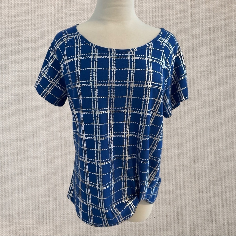 Como Black Checkered Blue/Silver T-shirt